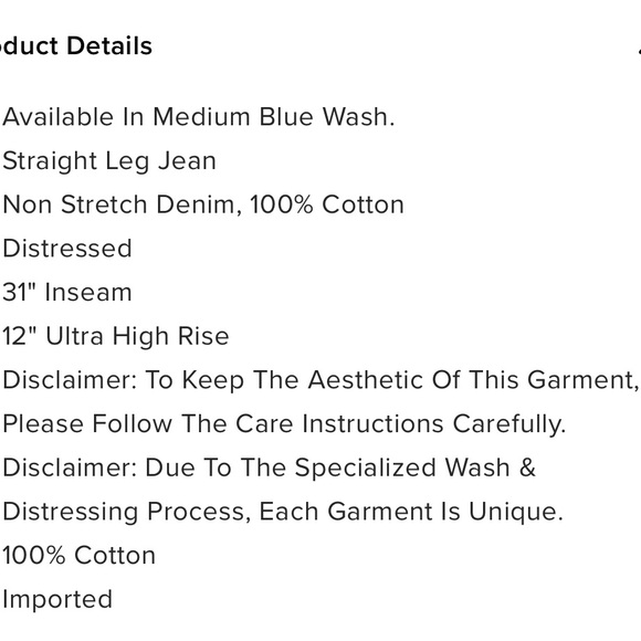 Distressed Straight Leg Jeans- Medium Blue Wash - Picture 4 of 4